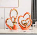 Axyaa Gold Ceramic Ornaments for Stylish Home Decor - Set of 2