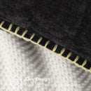 Axyaa Luxury Chenille Pillow Cover with Velvet Stitched Edge