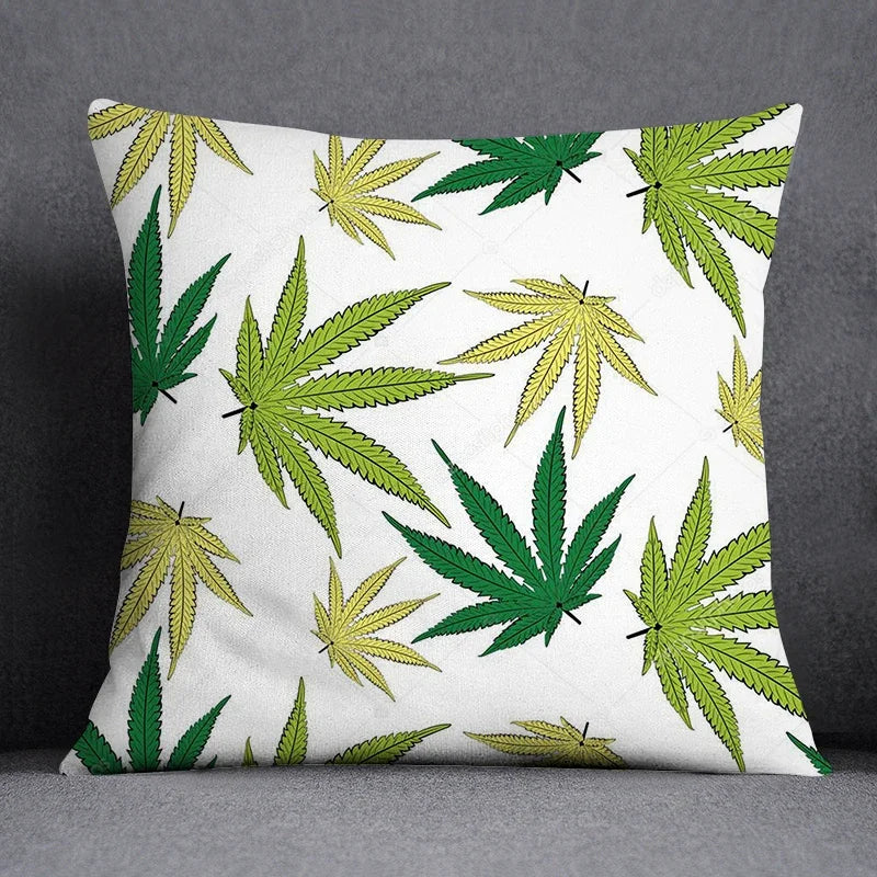 Axyaa Green Leaf Theme Pillowcase - Decorative Polyester Home Decoration 45*45cm