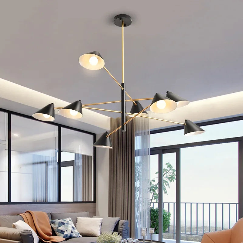 Axyaa Cone Shape Pendant Light: Creative Minimalist Art Chandelier for Living Room