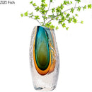 Axyaa Gradient Glazed Glass Vase Hydroponics Flower Pots Modern Home Decor