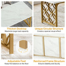 Axyaa 63-inch Marble Dining Table for 6, Modern Rectangular Kitchen Table with Gold Frame