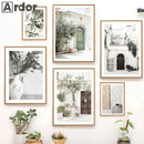 Scandinavian Green Leaves Reeds Posters Boho Wall Art Axyaa Canvas Prints