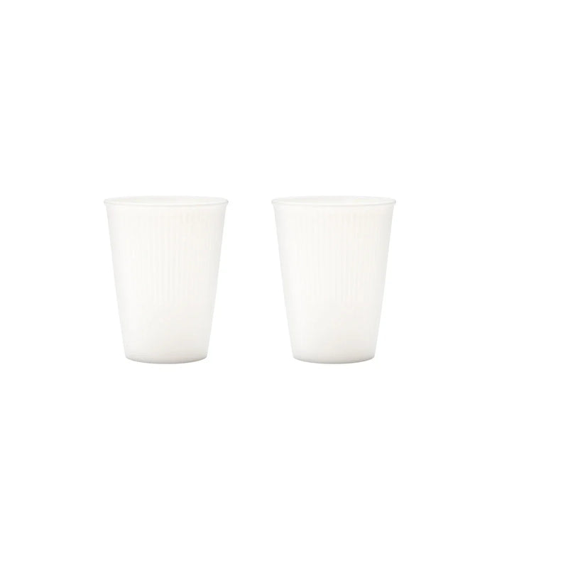 Axyaa White Plastic Reusable Cups Set for Home Kitchen Dining Camping