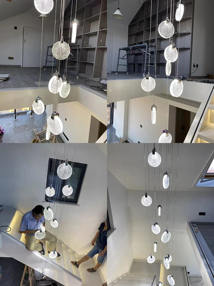 Axya Nordic Crystal LED Chandeliers for Living Dining Stairwell Hallway