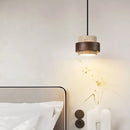 Axyaa Nordic Stone Pendant Lamp: Creative Wood LED Fixture for Dining Table, Living Room, Kitchen.
