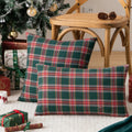 Axyaa Christmas Buffalo Check Plaid Throw Pillow Covers for Farmhouse Decor