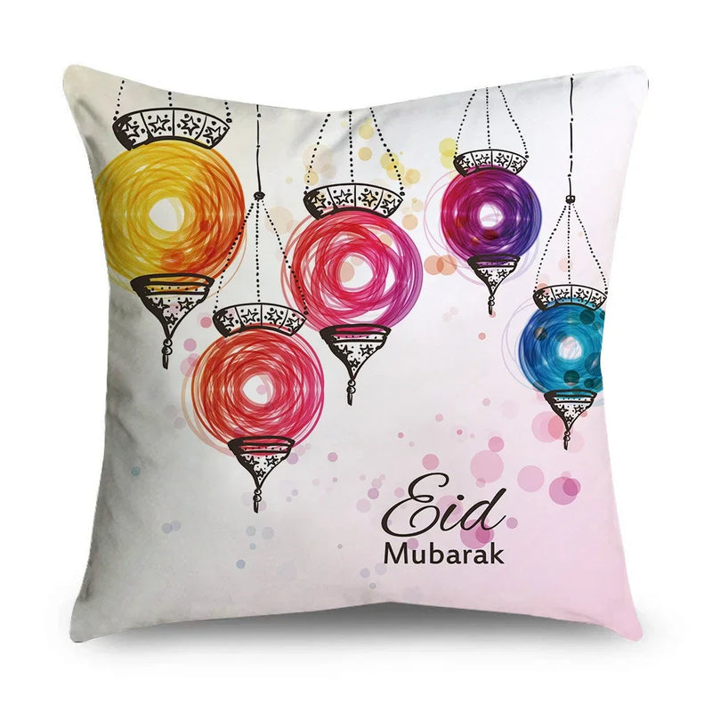 Nordic Eid Ramadan Moon Lantern Pillow Case 45x45cm by Axyaa