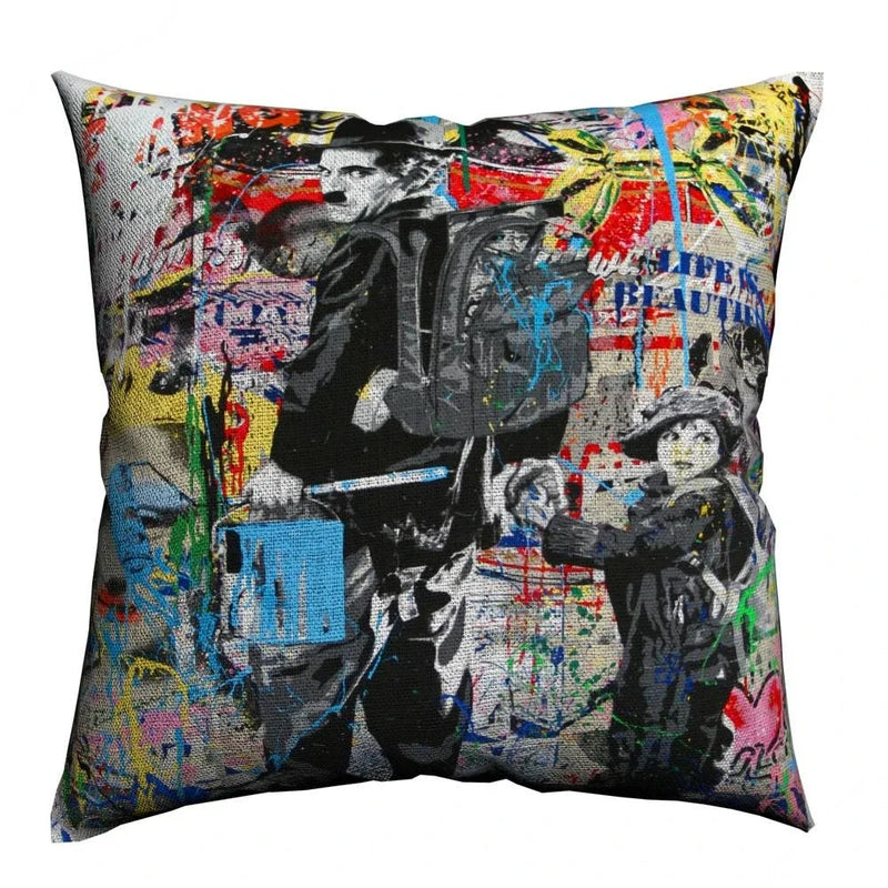 Banksy Street Art Pillowcase Cover 45x45cm - Axyaa Home Decor