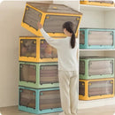 Axyaa Foldable Storage Box with Lid: Large Capacity Organizer for Toys, Books, and More