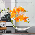 Axyaa Simulated Butterfly Orchid Ceramic Flowerpot Set for Home Decoration