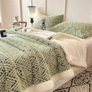 Axyaa Plush Fleece Throw Blanket for Sofa Bed - Warm Double Layer Plaid Blanket
