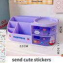 Axyaa Desktop Organizer Drawer, Transparent Plastic Multifunction Pen Holder Cute Design