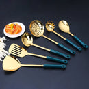 Axyaa Stainless Steel Ceramic Handle Cookware Set, 7Pcs Cooking Utensils