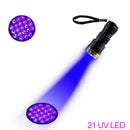 Axya 21LED UV Blacklight Flashlight for Pet Urine Detection Scorpion Tracker