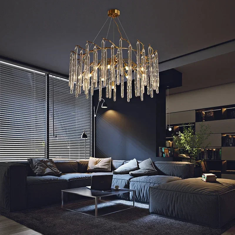 Axyaa Nordic Luxury Crystal Ceiling Lamps for Modern Interior Lighting