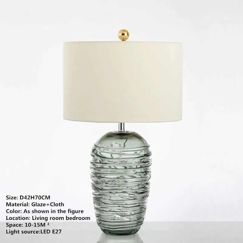 Axyaa Nordic Modern Glaze Table Lamp for Living Room, Bedroom, Hotel - LED Desk Light