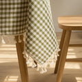 Geometric Cotton Tablecloth by Axyaa: Checkered Kitchen, Wedding & Holiday Decor