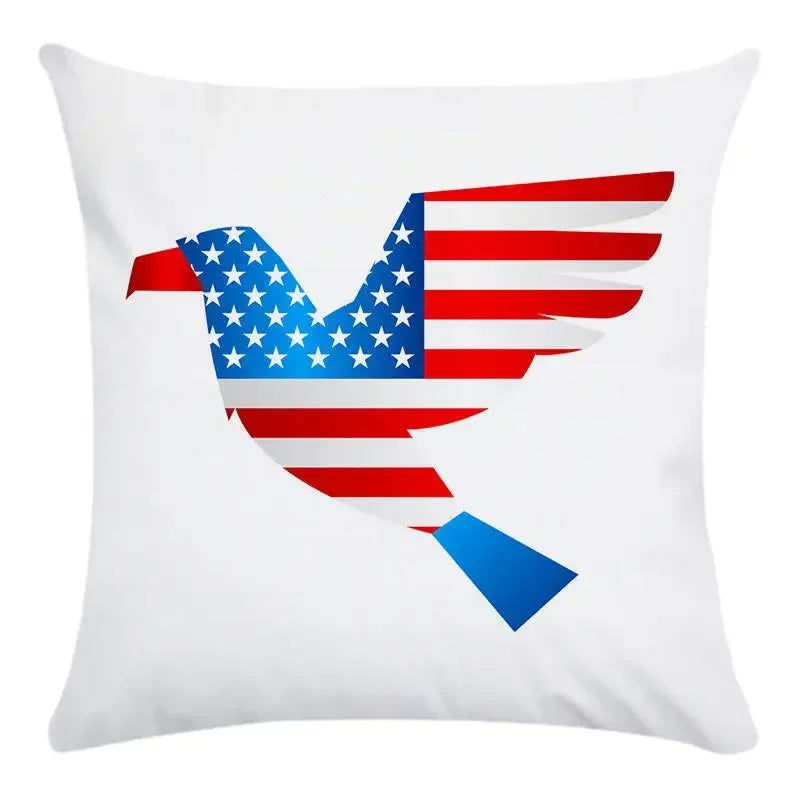 Axyaa American Flag Print Pillow Cover for Home Decor