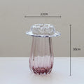 Axyaa Pink Glass Vase Wave Edge Storage Tray Terrarium Hydroponics Home Decor