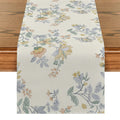 Axyaa Yellow Leaf Plant Table Runner | Chinese Style Floral Table Decor
