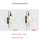 Axyaa Black/Gold Metal LED Wall Sconces with Art Glass - Modern Decor Lighting