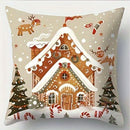 Axyaa Christmas Gingerbread Hut Pillowcase - Festive Sofa Cushion for Holiday Home Decor
