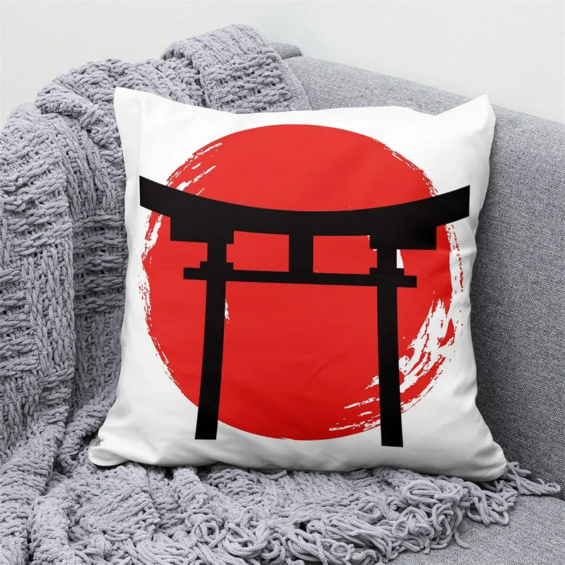 Axyaa Lucky Cat Japanese Style Sofa Bed Pillow Cover: Mount Fuji Japanese Art