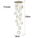 Axyaa Crystal Chandelier Stair Pendant Lamp Living Room Interior Lighting