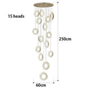 Axyaa Crystal Chandelier Stair Pendant Lamp Living Room Pendant Lights Interior Lighting