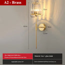 Axyaa Nordic Glass Wall Sconce Modern Lamp Black/Brass Bedside Entryway