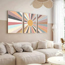 Boho Sun Wall Art Print Canvas Painting Mid Century Retro Poster Axyaa Decor