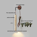 Axyaa Yellow Travertine LED Wall Sconce | Adjustable Plug-In Stair Light Fixture