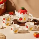 Axyaa Cute Straw Hat Dessert Plate - Delicate Ceramic Fruit Breakfast Tableware