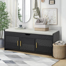 Axyaa Entryway Shoe Bench with Lift Top Storage and Cushioned Seat