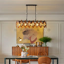 Axyaa Solid Wood Cage Pendant Light Black Metal Fixture Loft Stairs Hanging Lamp