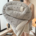 Axyaa Geometric Tuff Fleece Bed Blanket: Soft Sofa Throw, Warm Winter Artificial Lambs Wool