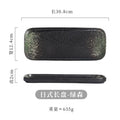 Axyaa 12" Ceramic Sushi BBQ Plate - Rectangular Tray for Desserts, Noodles.