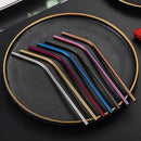 Axyaa Stainless Steel Rainbow Drinking Straws Set - 40 Pcs Cocktail Bar Drinkware