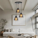 Axyaa Spring Metal Cage Pendant Lamp - Vintage Plating, 3-Lights Creative Hanging Lamps