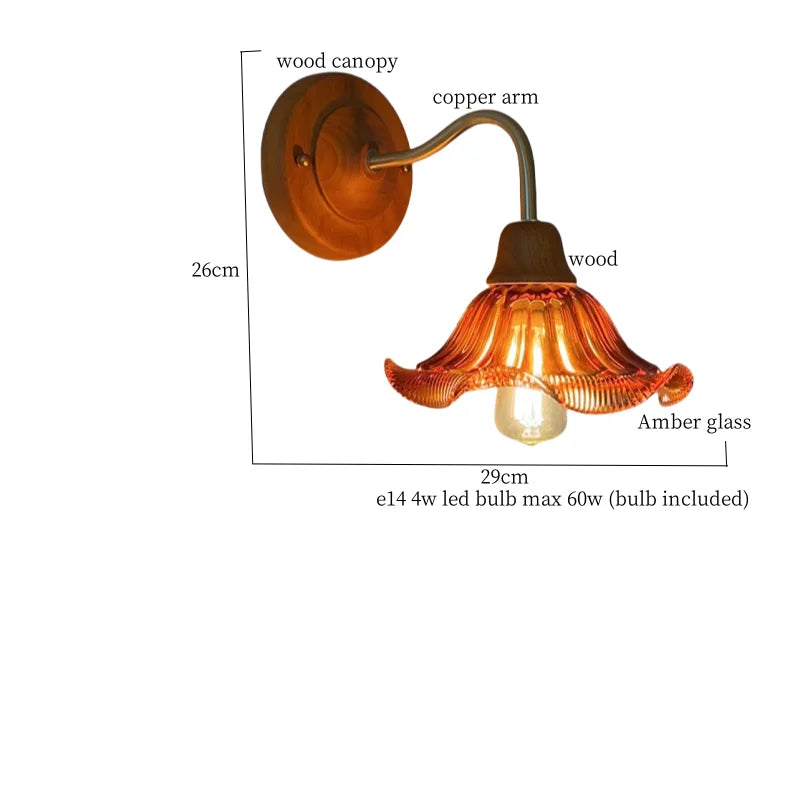 Axyaa Clear Flower Glass LED Wall Lamp, Nordic Modern Style