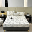 Axyaa Silk Printing Latex Mattress Set - Summer Cool Breathable Mesh - 3-Piece