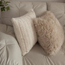 Axyaa Beige Jacquard Embroidery Tassel Pillowcase - Luxury Living Room Cushion Cover