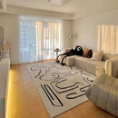 Minimalist Abstract Lines Plush Rug by Axyaa