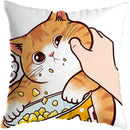Axyaa Cute Cat Kiss Love Pillowcase 45x45cm - Home Decor Short Plush Pillow Cover
