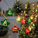 Axyaa Christmas Ball Star Lights Battery-operated Garland Xmas Tree Home Decor