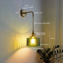 Axyaa Retro LED Wall Lamps, Copper Glass, Indoor Bedroom Bar Bathroom Mirror Light