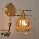 Axyaa Vintage Clear Glass Wall Lamp Sconce, Up Down Rotate LED Lights