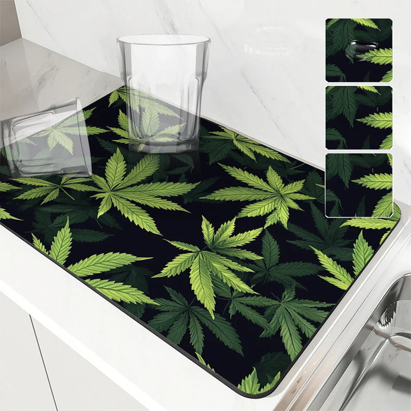 Axyaa Tropical Leaves Absorbent Drying Mat