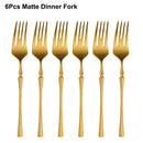 Axyaa Gold Stainless Steel Cutlery Set - Western Dinner Flatware Kit